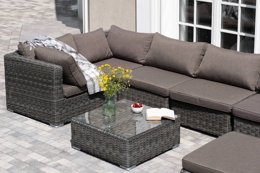Лаунж-зона Лунго из искусственного ротанга Graphite 4sis