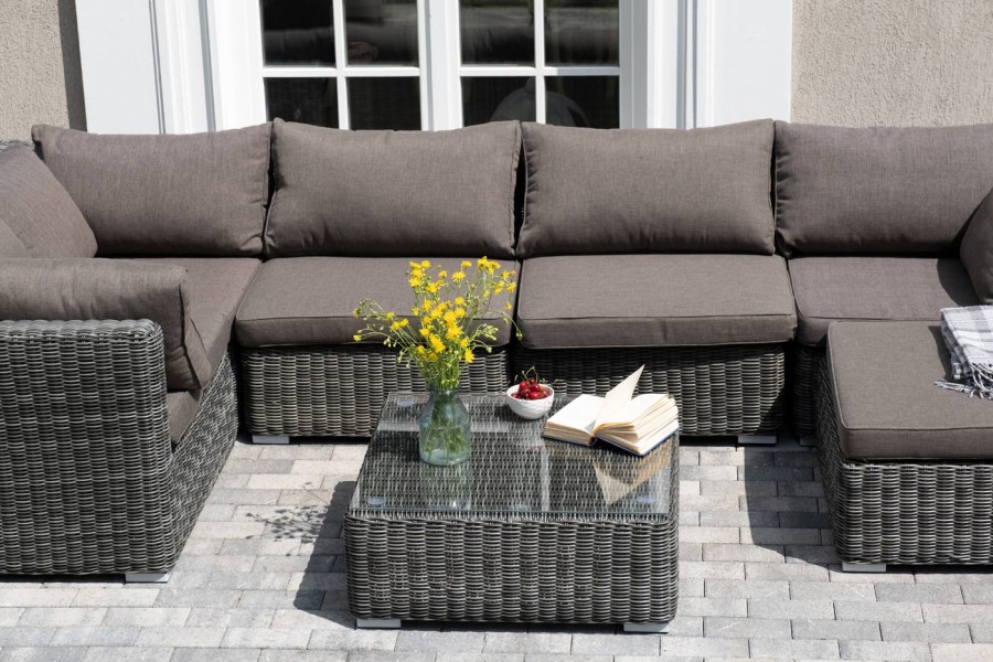 Лаунж-зона Лунго из искусственного ротанга Graphite 4sis