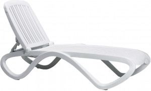 Шезлонг-лежак пластиковый белый Tropico Nardi Шезлонг-лежак пластиковый белый Tropico Nardi