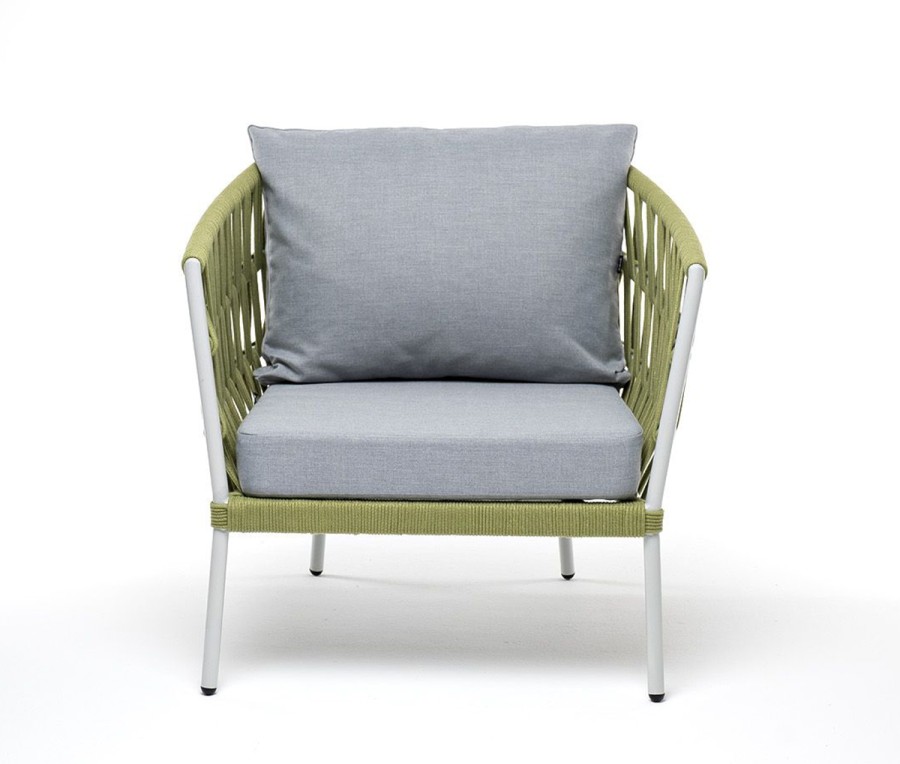 Плетеное кресло Диего из роупа салатовое 4sis