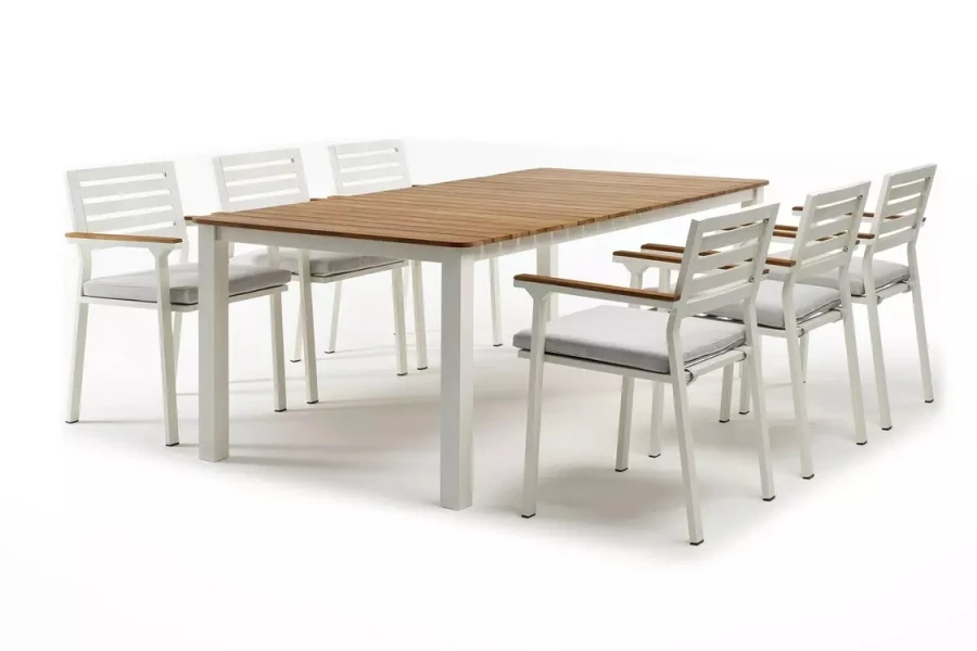 Обеденный стол из алюминия Concord 210 см белый Joygarden