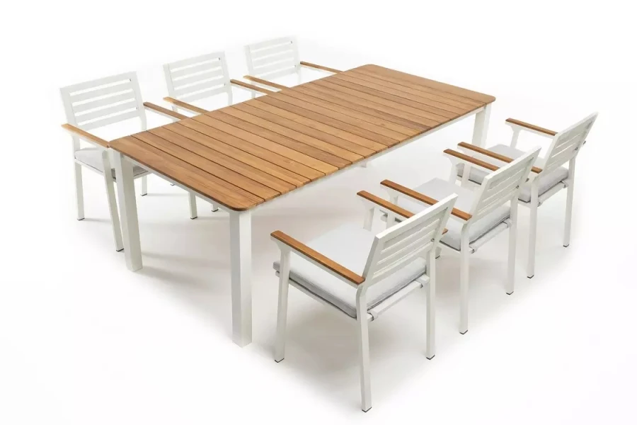 Обеденный стол из алюминия Concord 210 см белый Joygarden