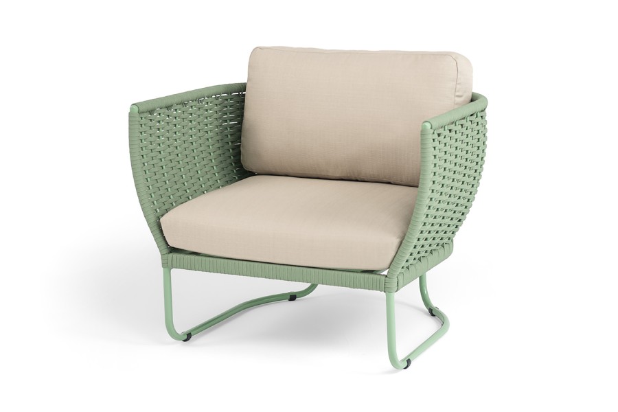 Кресло из роупа Фиджи, роуп зеленый (4204) круглый tex/KT18-0024 4sis  