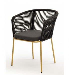 Стул Марсель из роупа золотой глянец, темно-серый 4sis