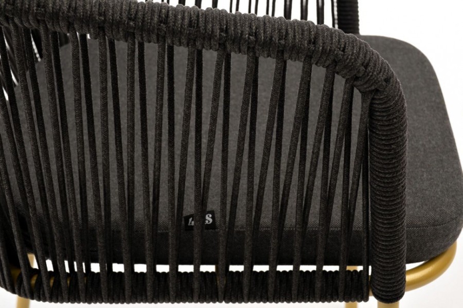 Стул Марсель из роупа золотой глянец, темно-серый 4sis