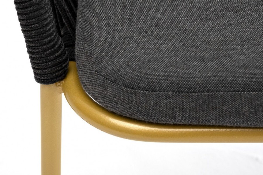 Стул Марсель из роупа золотой глянец, темно-серый 4sis