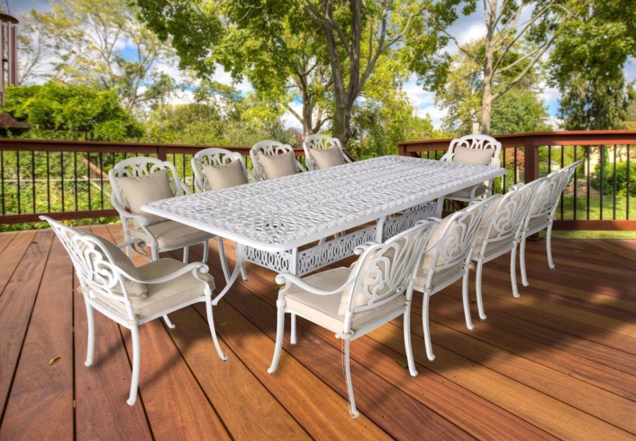 Белый стол из литого алюминия Louis X Кит Маркет