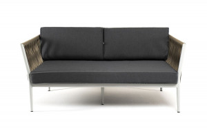 Диван 2-местный Касабланка из роупа, серо-коричневый 4sis