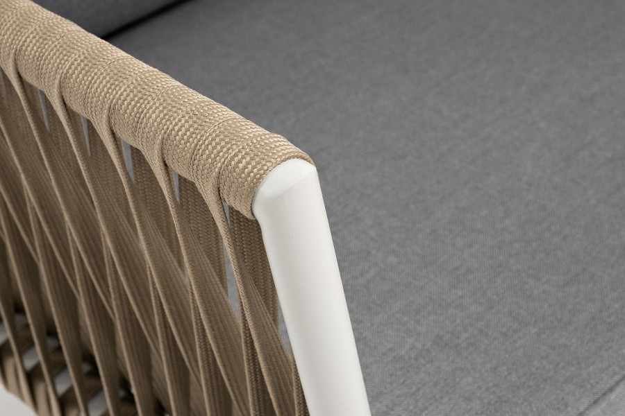 Диван 2-местный Касабланка из роупа, серо-коричневый 4sis