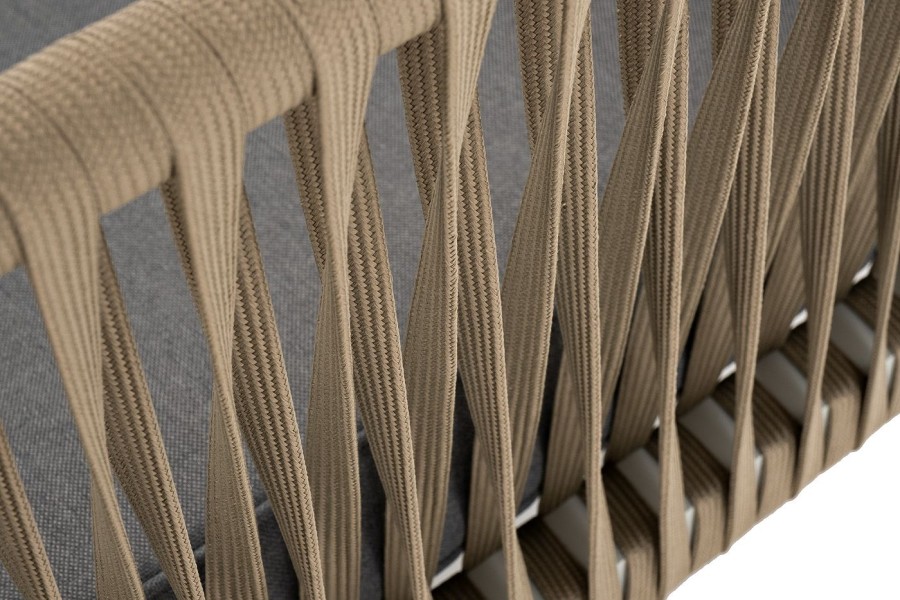 Диван 2-местный Касабланка из роупа, серо-коричневый 4sis