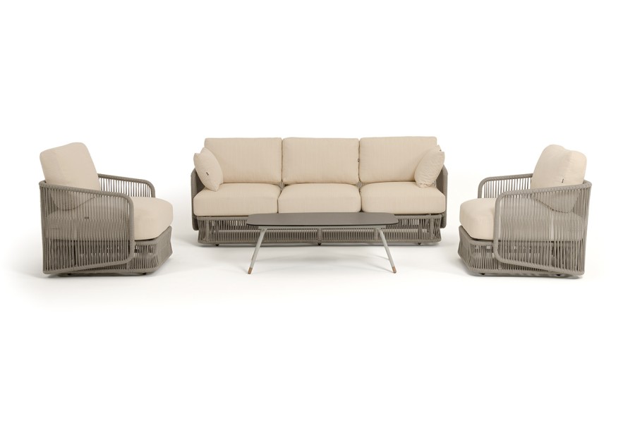 Лаунж-зона 5-местная из роупа Альбано серый меланж 4sis