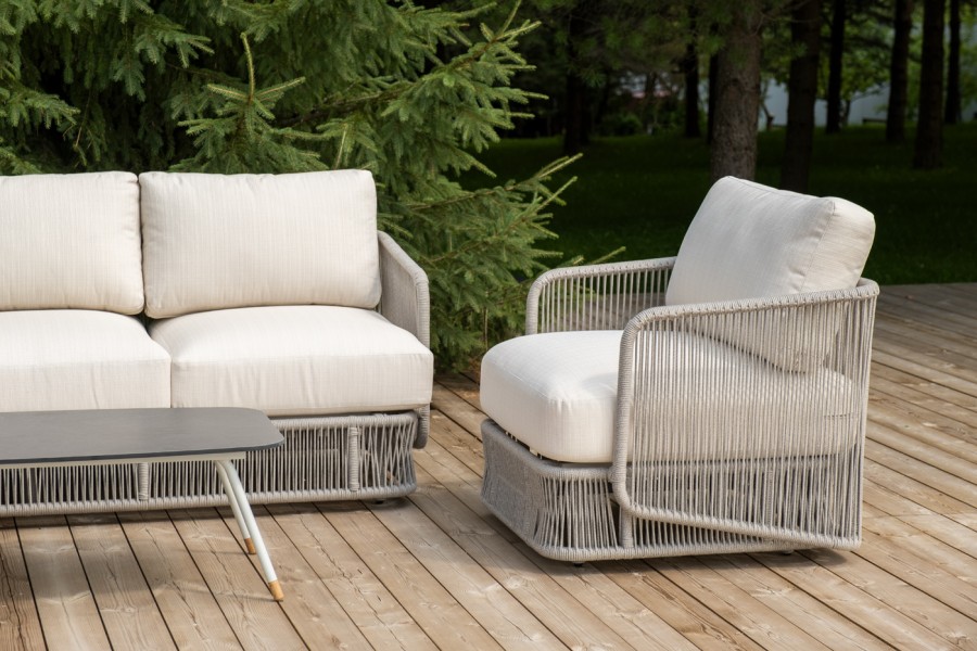 Лаунж-зона 5-местная из роупа Альбано серый меланж 4sis