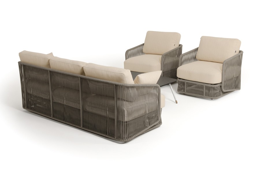 Лаунж-зона 5-местная из роупа Альбано серый меланж 4sis