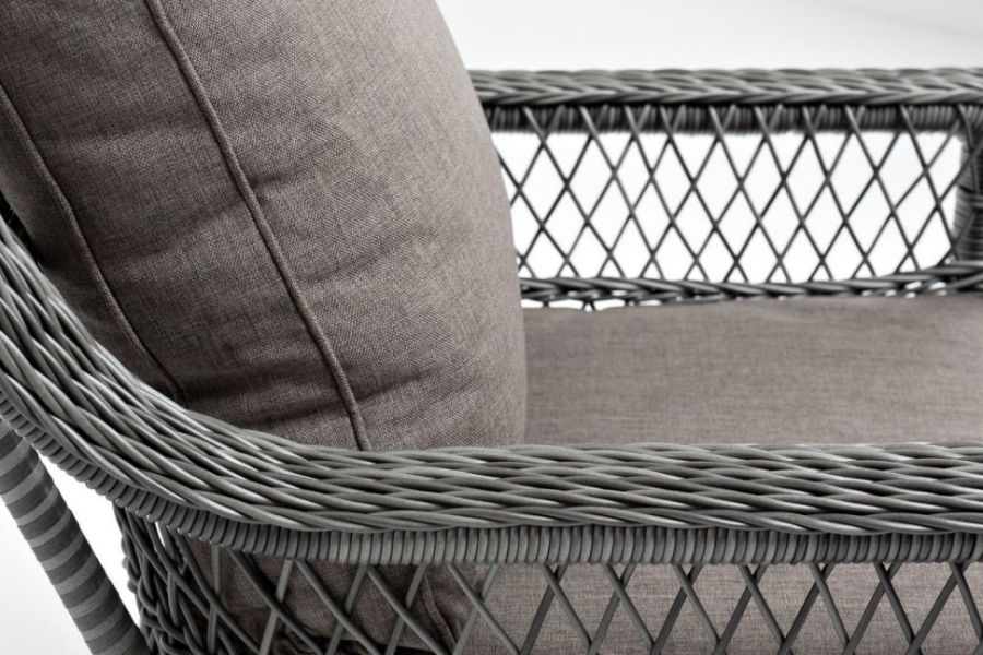 Кресло из искусственного ротанга Гранд Латте графит 4sis