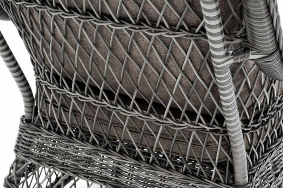 Кресло из искусственного ротанга Гранд Латте графит 4sis