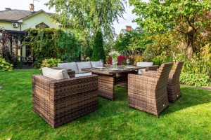 Обеденный комплект KARL PLUS из искусственного ротанга коричневый Royal Family