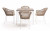 Обеденная группа Малага на 4 персоны со стульями Лион бежевая 4sis