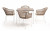 Обеденная группа Малага на 4 персоны со стульями Лион бежевая 4sis