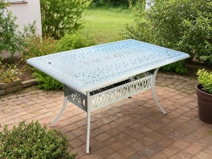 Стол из литого алюминия Rimini 6 белый Кит Маркет