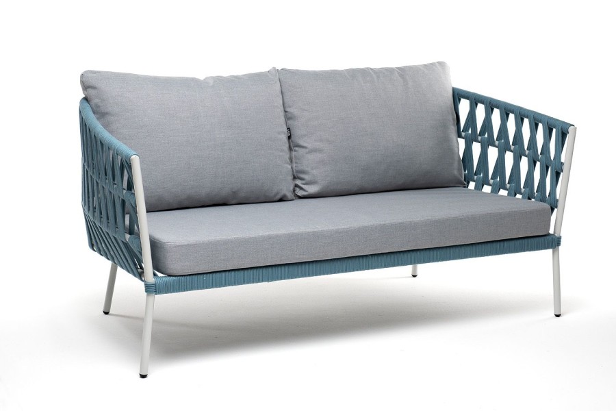 Диван 2-местный Диего из роупа, бирюзовый 4sis