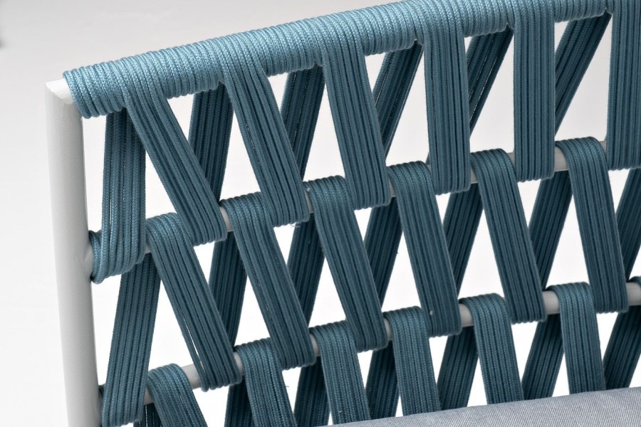 Диван 2-местный Диего из роупа, бирюзовый 4sis