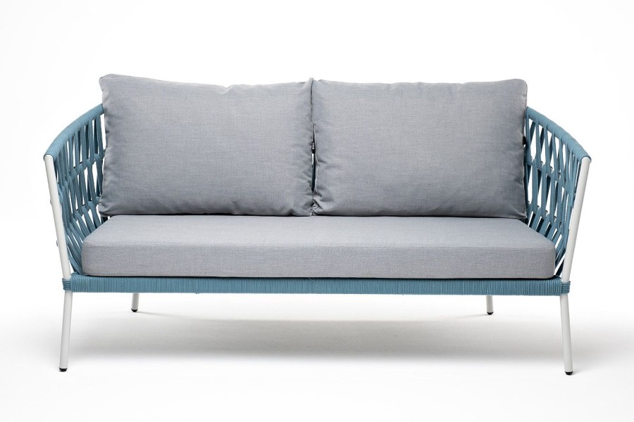 Диван 2-местный Диего из роупа, бирюзовый 4sis