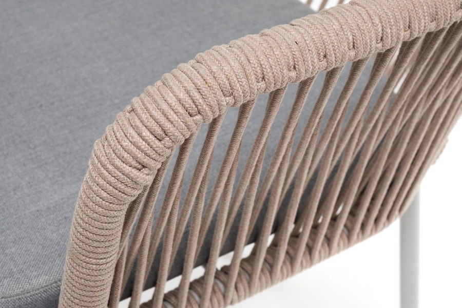 Плетеный стул Лион из роупа серо-бежевый 4sis