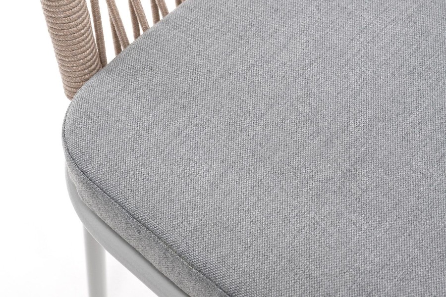 Плетеный стул Лион из роупа серо-бежевый 4sis