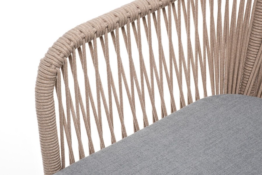 Плетеный стул Лион из роупа серо-бежевый 4sis