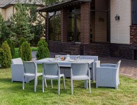Обеденный садовый комплект LANA DINING XL светло-серый Royal Family