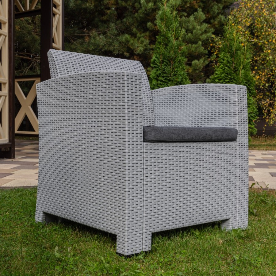 Обеденный садовый комплект LANA DINING XL светло-серый Royal Family