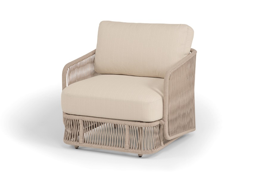 Кресло Альбано роуп бежевый круглый, ткань Mossle светло-бежевая 4sis