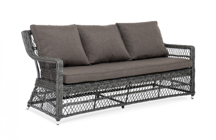 Диван из искусственного ротанга Гранд Латте графит 4sis