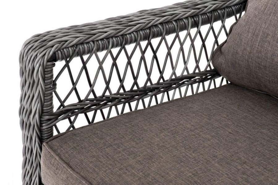Диван из искусственного ротанга Гранд Латте графит 4sis