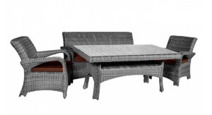 Комплект KORILIUS с прямоугольным столом серый Aiko