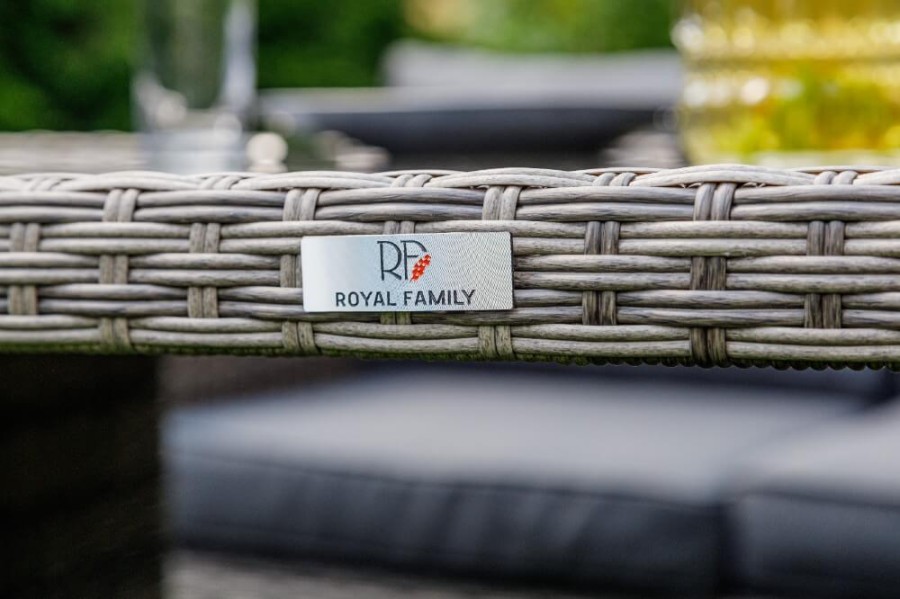 Обеденный комплект KARL PLUS из искусственного ротанга серый Royal Family