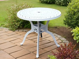 Белый стол из литого алюминия Vienna 80 Кит Маркет