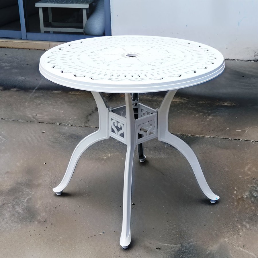 Белый стол из литого алюминия Vienna 80 Кит Маркет