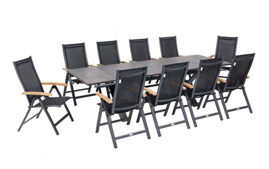 Комплект обеденной группы Nora-Andy 10R антрацит/коричневый Brafab