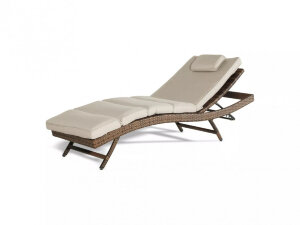 Шезлонг из искусственного ротанга Лиссабон коричневый 4 sis Шезлонг из искусственного ротанга Лиссабон коричневый 4 sis