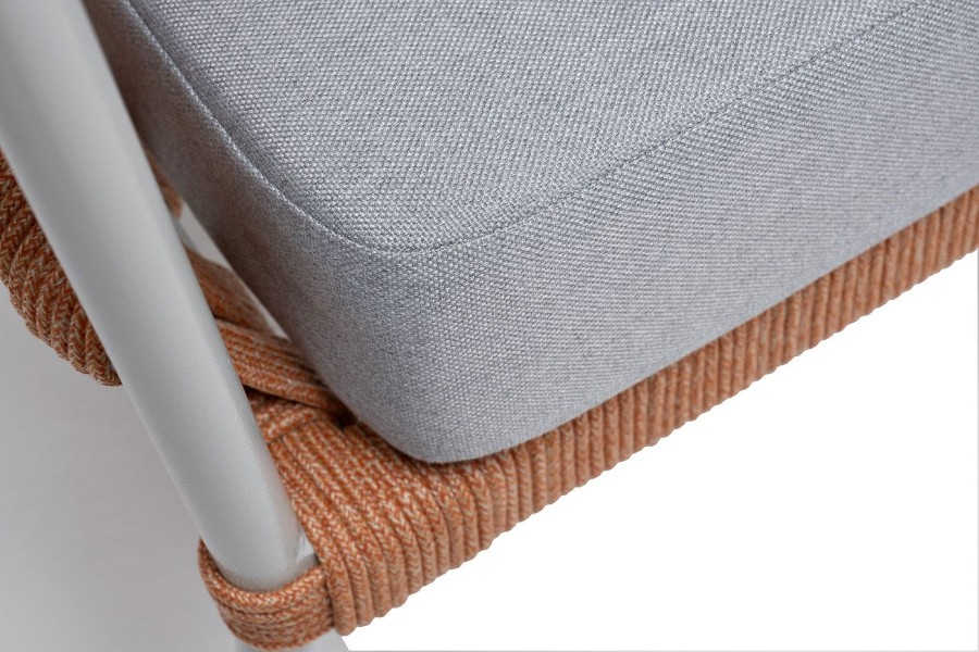 Диван 2-местный Диего из роупа, оранжевый 4sis