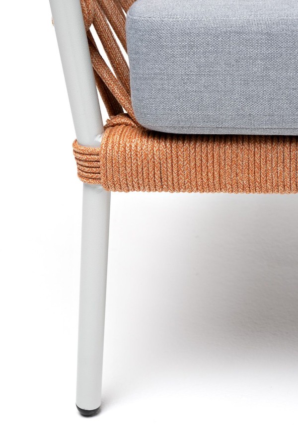 Диван 2-местный Диего из роупа, оранжевый 4sis