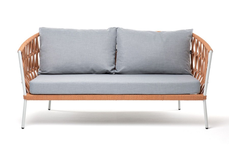 Диван 2-местный Диего из роупа, оранжевый 4sis