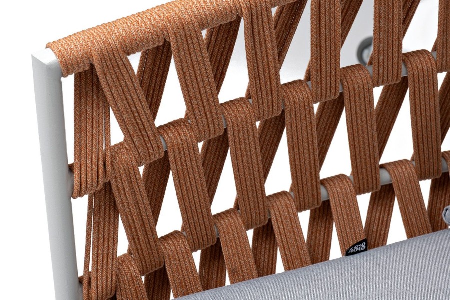 Диван 2-местный Диего из роупа, оранжевый 4sis