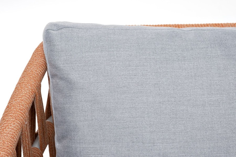 Диван 2-местный Диего из роупа, оранжевый 4sis