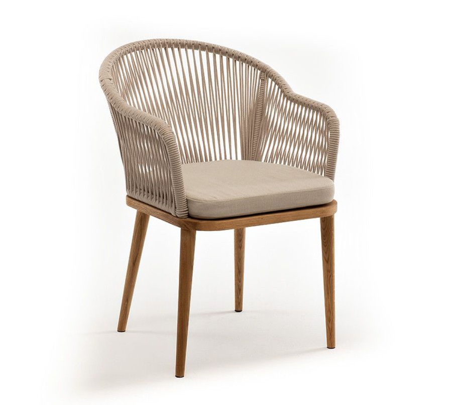 Плетеный стул Лион из дуба бежевый 4sis