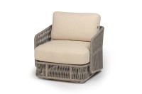 Кресло Альбано роуп серый меланж круглый, ткань Mossle светло-бежевая 4sis