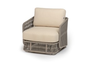 Кресло Альбано роуп серый меланж круглый, ткань Mossle светло-бежевая 4sis