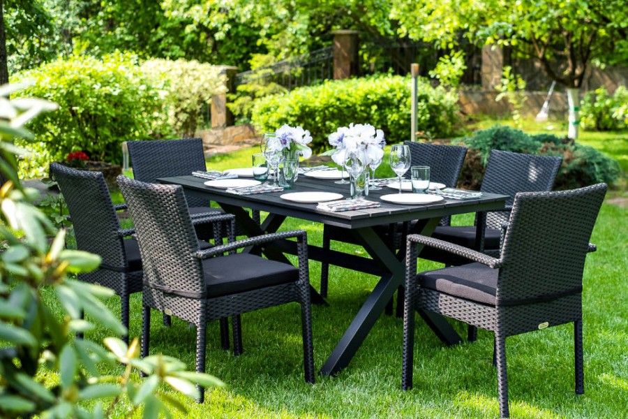 Обеденный комплект Milano 6 черный Joygarden