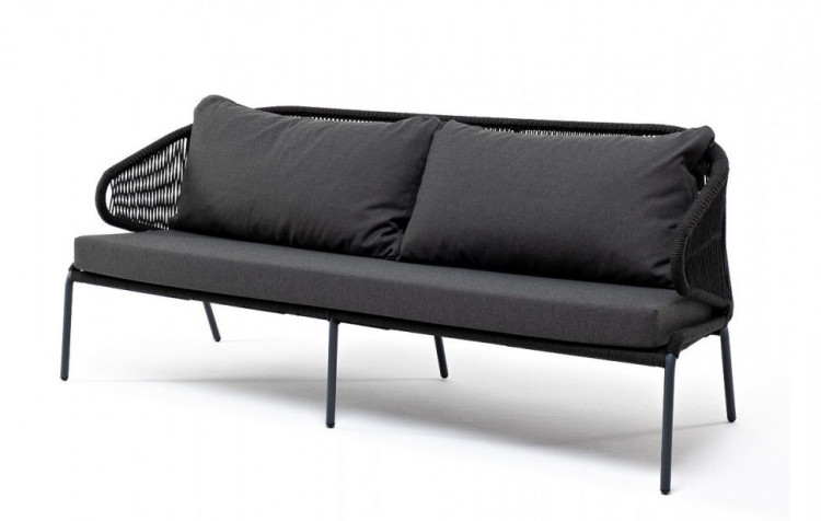 Трехместный диван из роупа Милан темно-серый